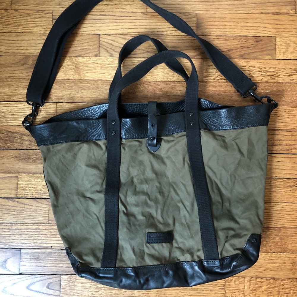 Ben Minkoff/ Rebecca Minkoff leather & canvas tote